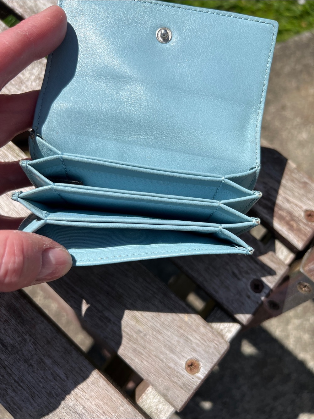 Coach Small Leather Wallet in Baby Blue - Picture 5 of 6